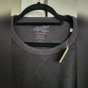 American Eagle Heritage Thermal Shirt Black XXL Crewneck Long Sleeve